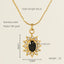 Glam Shiny Heart Shape Zircon Inlay 18K Gold Plated Stainless Steel Layered Pendant Necklace