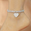 Heart Shape Rhinestone Pendant Anklet - Fashion Beach Jewelry