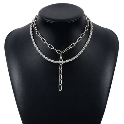 Simple Style Solid Color Alloy Women's Layered Necklaces