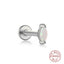 Fashion Square Water Droplets Paw Print Silver Inlay Zircon Ear Studs 1 Piece