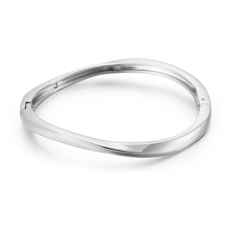 Minimalist Solid Color Alloy Women's Bangle Bracelet