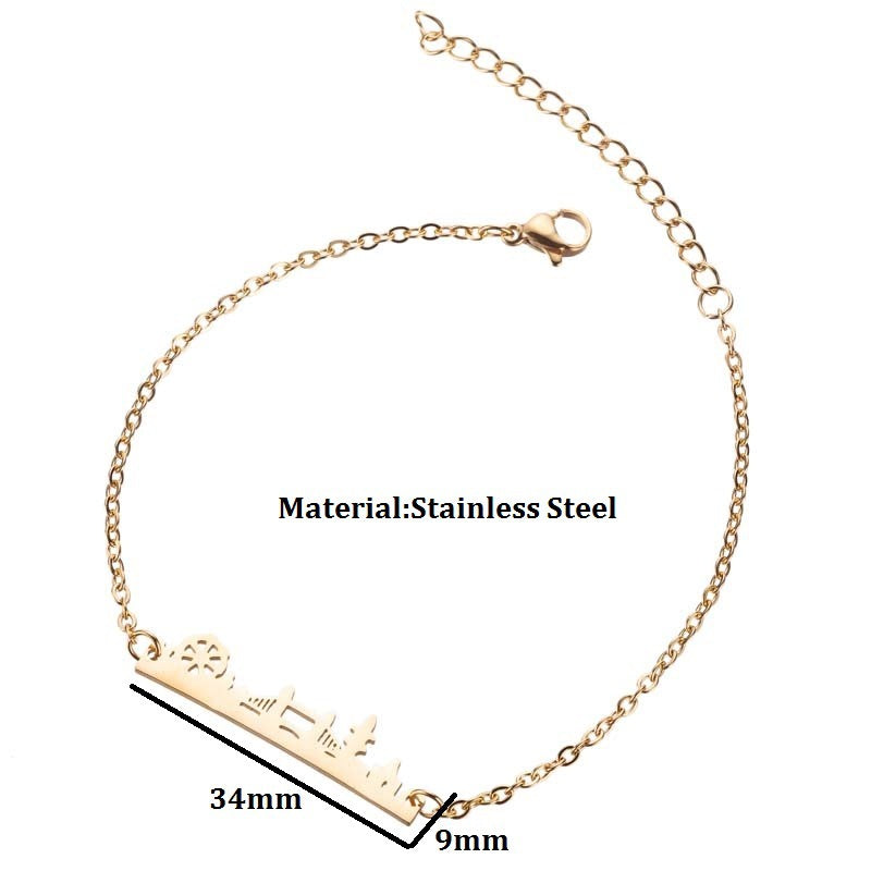 Stainless Steel 18K Gold Plated Geometric Star Friendship Bracelets