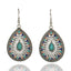 Bohemian Alloy Hollow Drop-shaped Colored Diamond Earrings Wholesale