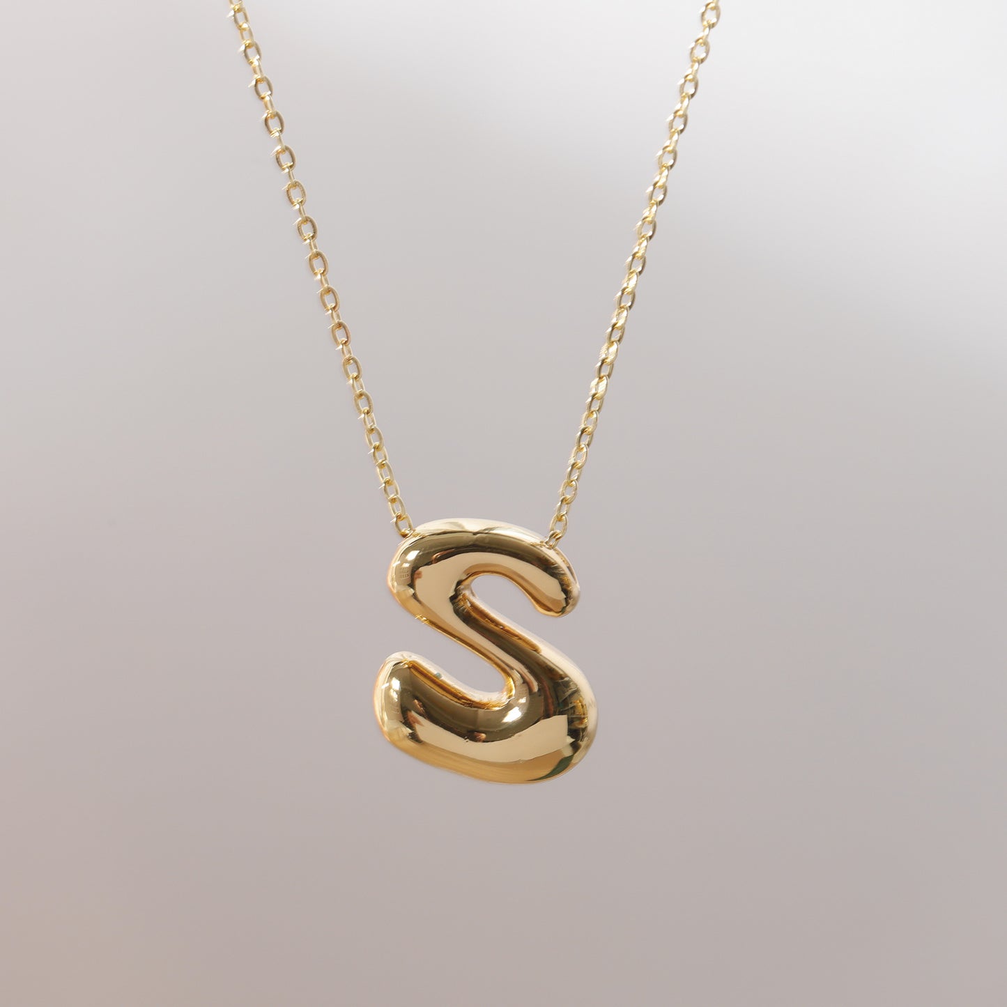 18K Gold Plated Stainless Steel Alphabet Pendant Necklace