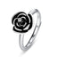 Luxurious Rose Copper Camellia Open Ring for Women