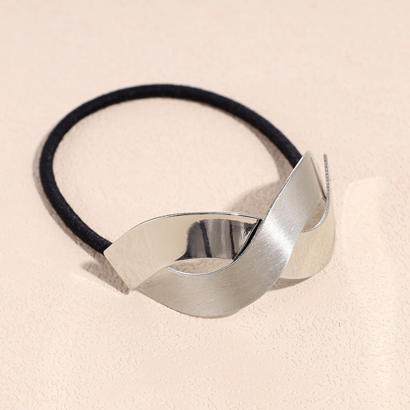 Geometric Metallic Elastic Hair Tie - Minimalist Style Ponytail Holder