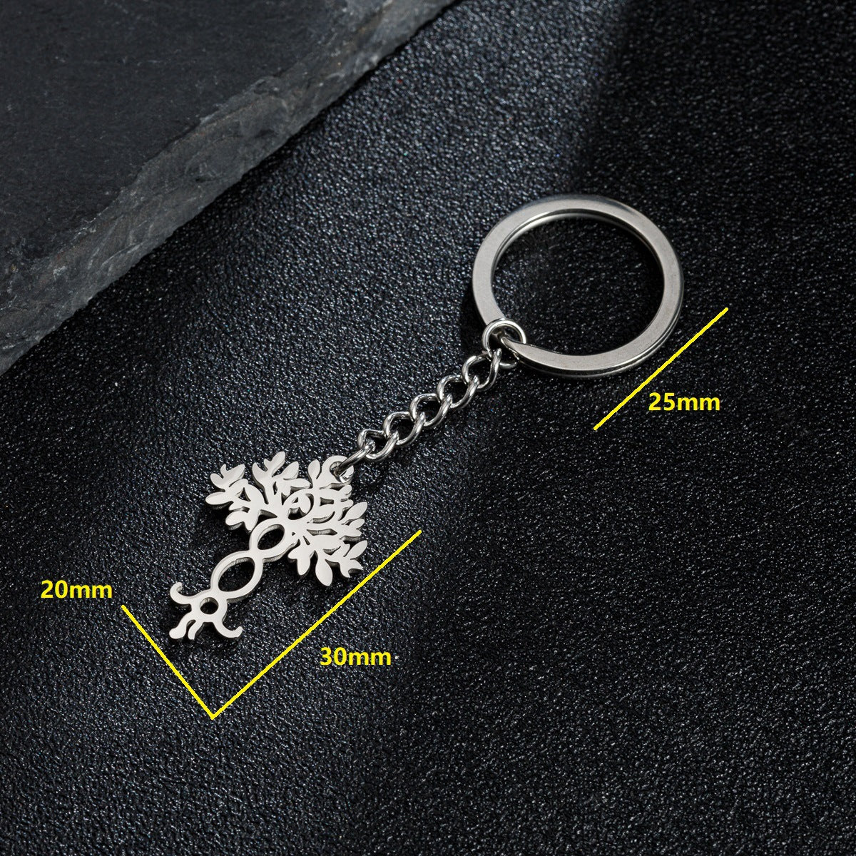 Simple Mermaid and Butterfly Fairy Stainless Steel Keychain Pendant