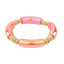 Geometric Metal Bangle with Colorful Beads Bracelet