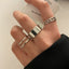 Fashion Hip-hop Minimalist C-shaped Open Ring Set - 3 Pieces