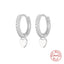 Fashion Geometric Heart Zircon Inlay Drop Earrings in Sterling Silver