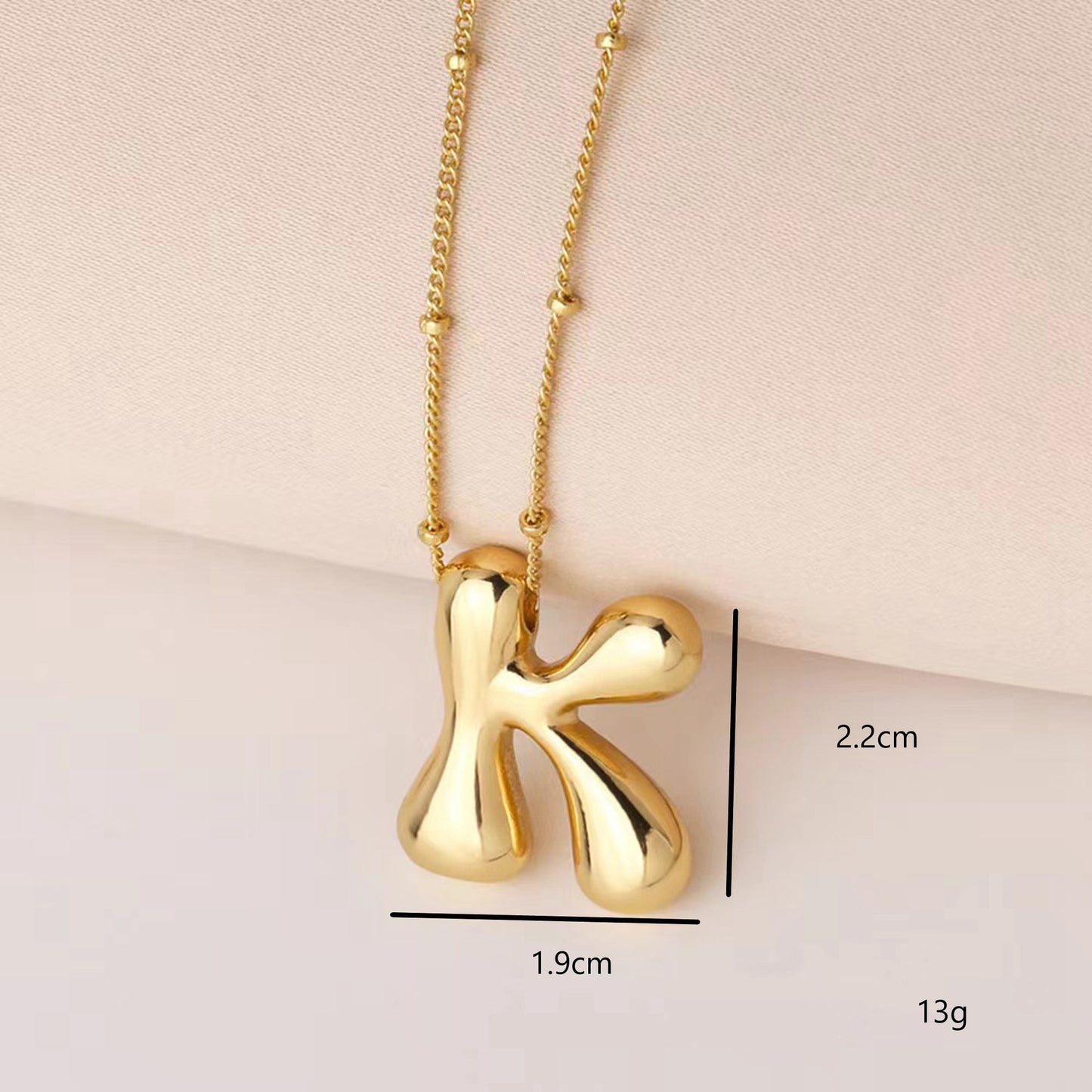 304 Stainless Steel Gold Plated Alphabet Pendant Necklace