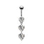 Fashion Angel Wing Heart Zircon Stainless Steel Belly Ring