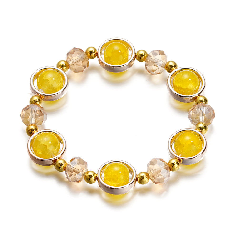 Gradient Crystal Glass Bracelet for Women and Kids