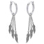 Simple Feather Titanium Steel Tassel Chain Drop Earrings for Men