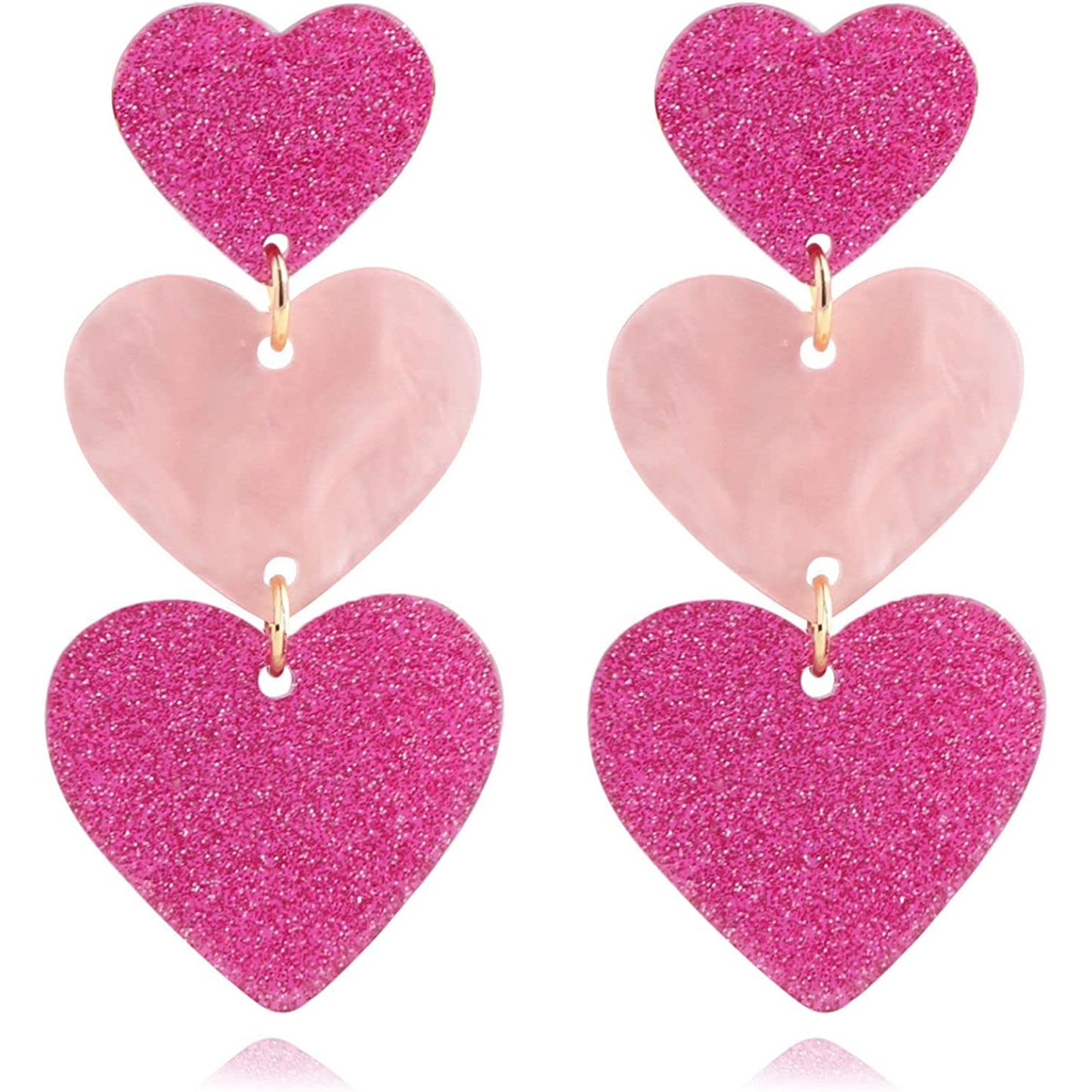 1 Pair Casual Heart Shape Acrylic Drop Earrings - Valentine's Day Edition