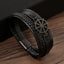 Glam Luxurious Rudder Stainless Steel Leather Handmade Men's Bracelet