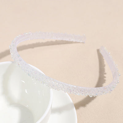 Simple Classic Solid Color Resin Inlay Jelly Rhinestone Hairband