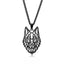 Punk Stainless Steel Geometric Wolf Head Pendant Necklace