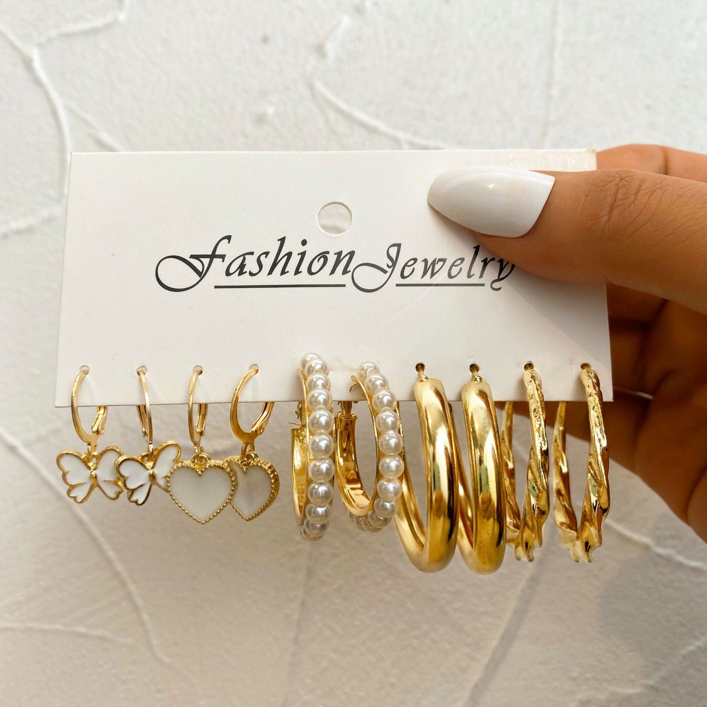 Simple Acrylic Circle Earrings Set 5 Pairs