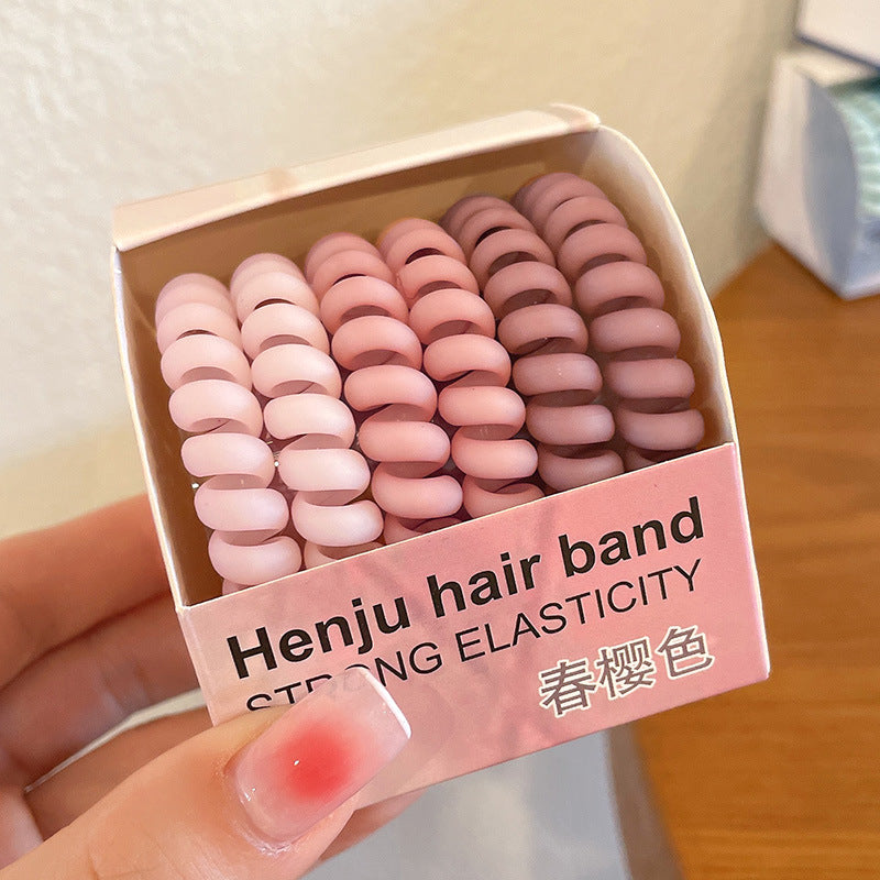 Simple Style Candy Color Elastic Hair Tie Set