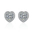 Heart-Shaped Zircon Copper Stud Earrings for Women