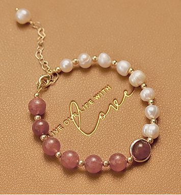 Elegant Baroque Freshwater Pearl and Gemstone Bracelet