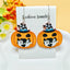 1 Pair Halloween Geometric Pumpkin Acrylic Drop Earrings