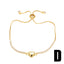 Simple Style Heart and Star Cross 18k Gold Plated Zircon Bracelet