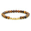 Classic Round Color Block Stone Copper Beaded Bracelet