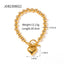 18K Gold Plated Heart Shape Bracelet and Retro Classic Love Necklace Set