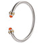 Simple C Shape Stainless Steel Adjustable Cable Bangle with Artificial Crystal Turquoise