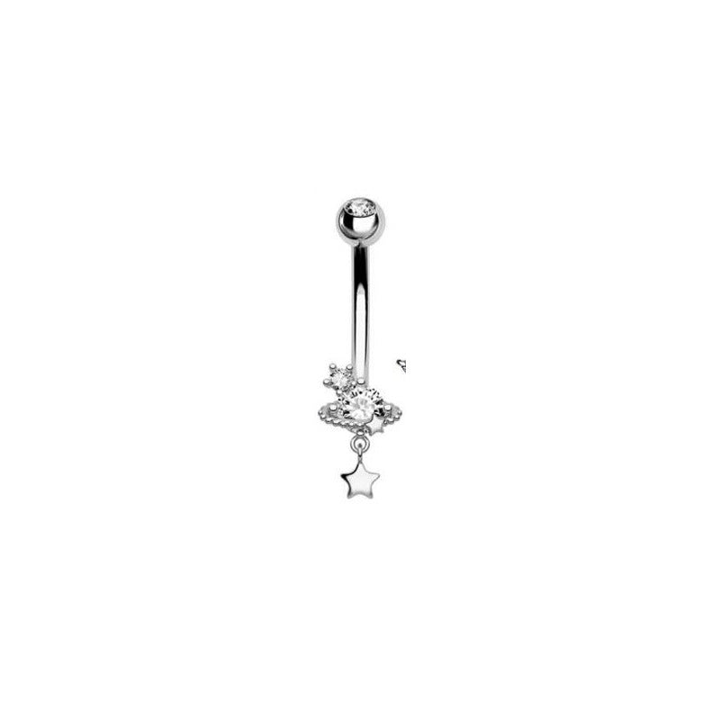 1 Piece Belly Rings Simple Style Classic Style Heart Shape 316 Stainless Steel  Inlay Zircon Belly Rings