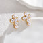 1 Pair Vintage Style Rhinestone Cross Pearl Stainless Steel Earrings