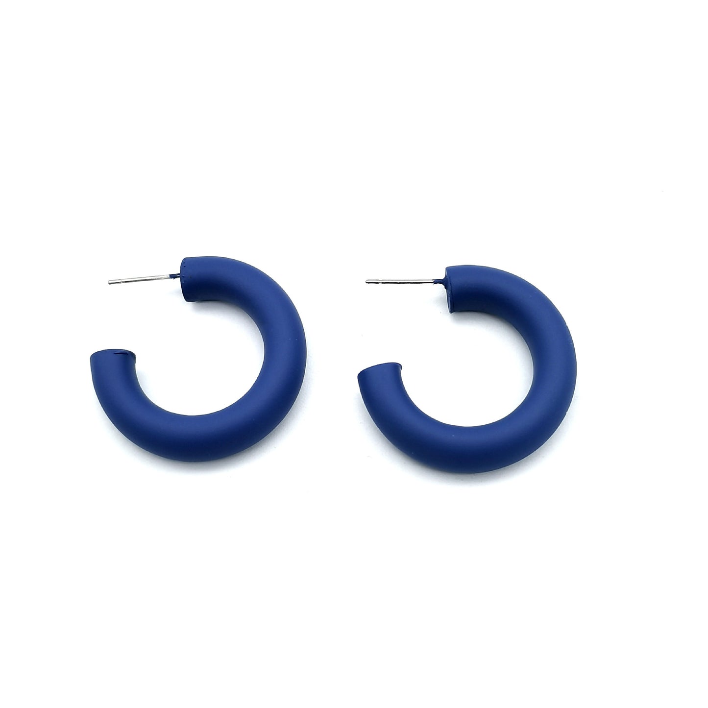 Klein Blue C Shape Alloy Stud Earrings - Niche Simple Design Korean Style for Women
