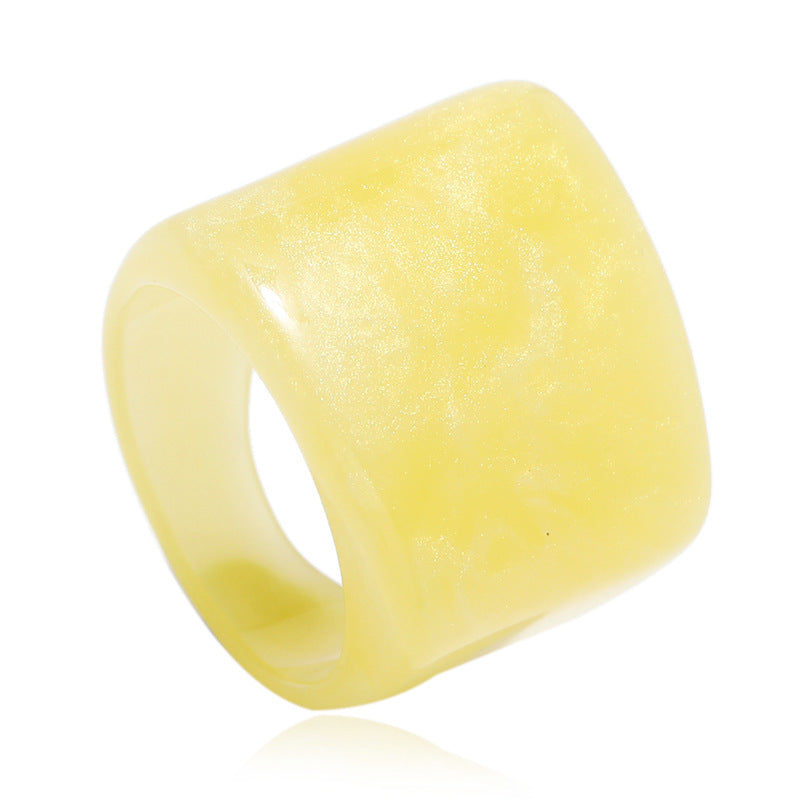 Korean Retro Resin Minimalist Design Acrylic Index Finger Ring Fashion Statement