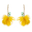 Elegant Tropical Flower Tassel Drop Earrings - Gold Plated Alloy Design