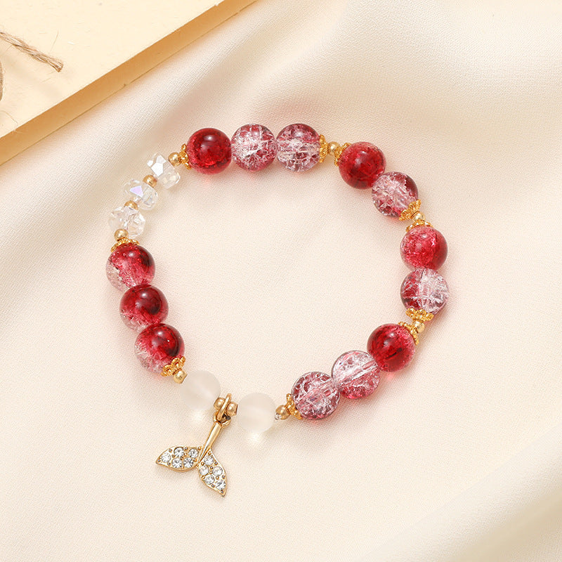 Lady Sweet Classic Pentagram Bell Crystal Alloy Moonstone Bracelets for Women