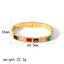 Casual Tropical Geometric 18K Gold Plated Zircon Stainless Steel Bracelet