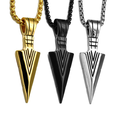 Hip-Hop Arrow Titanium Steel Men's Pendant Necklace