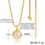 Stainless Steel Inlay Shell Pendant Necklace with 18k Gold Plated Round Floral Design and Alphabet Charm