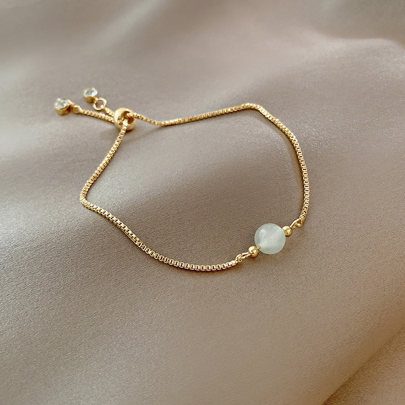 Elegant Heart-Shaped Zircon and Pearl Bracelet