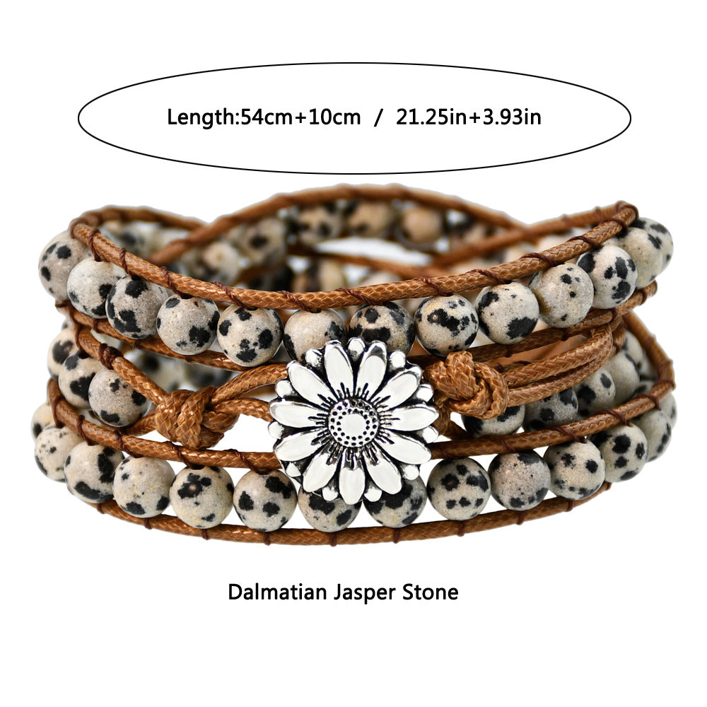 Ethnic Style Natural Stone Beaded Multi-Layer Braided Bracelet