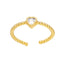 Fashion Heart Shape Gold Plated Zircon Open Ring