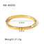 18K Gold Plated Geometric Zircon Bangle with Roman Numerals and Star Design