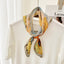 Women's Retro Color Block Polyester Silk Scarf and Headband Accessory