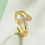 Minimalist Geometric Zircon Open Ring 18K Gold Plated Copper