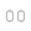 White Gold Plated Sterling Silver Moissanite Hoop Earrings