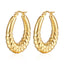 1 Pair Fashion 18K Gold Plated Stainless Steel Oval Hoop Earrings