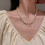 Elegant Women's Pearl Flower Choker Necklace