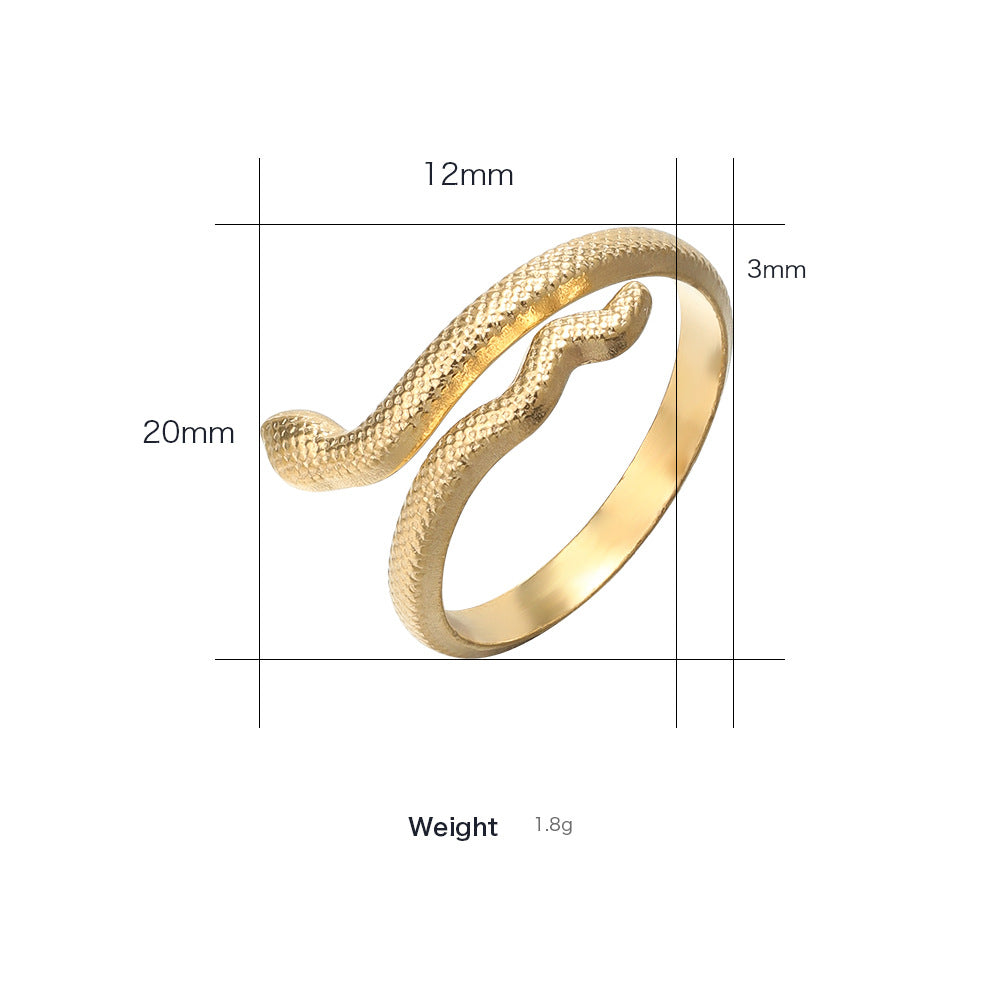 Fashion Snake Series Adjustable Titanium Steel Ring